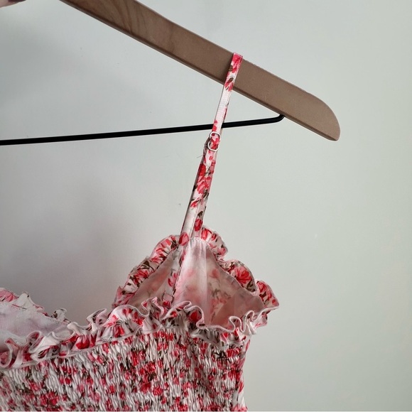 Hello Molly Get Right To It Dress Coral Floral Dainty Mini XS Babydoll Coquette - Picture 12 of 16